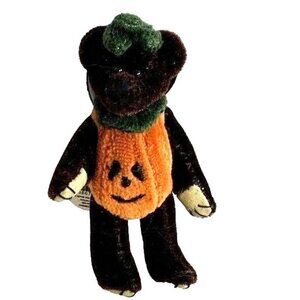 Boyds Bears Halloween Mini Plush Bear 3.5" Pumpkin Costume Ornament